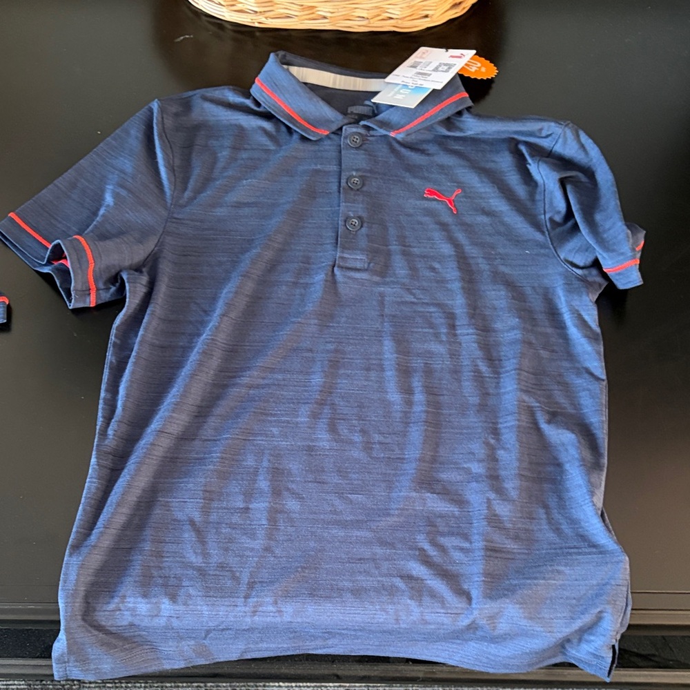 Puma Boys Navy Polo Shirt